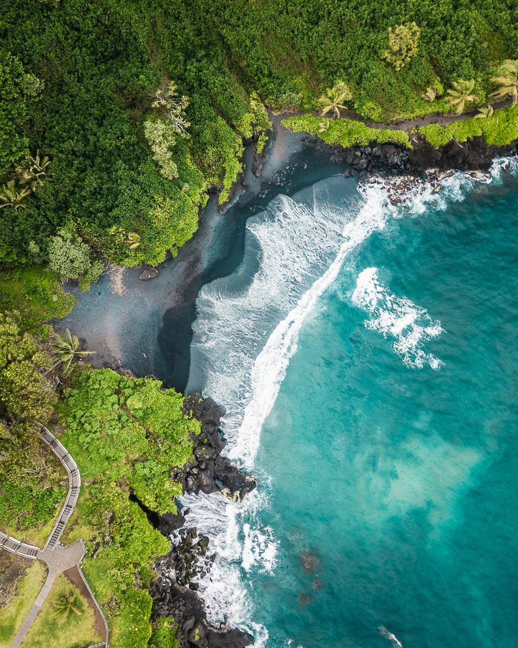 Jeep Wrangler rental driving near beach on Maui, Hawaii