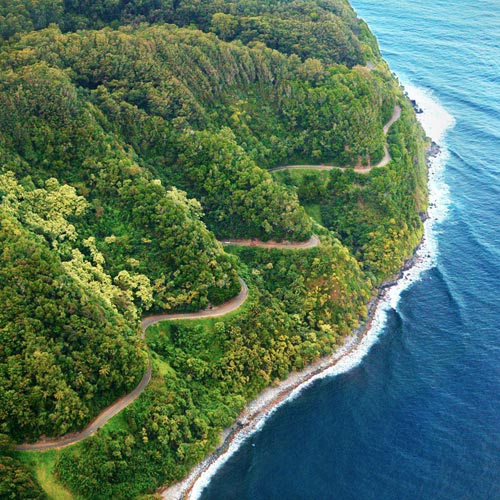 Aerial of Road to Hana